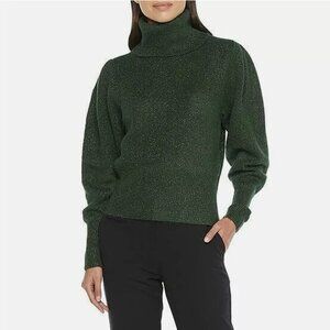 Worthington Long Sleeve Metallic Turtleneck Sweater, Green, Size M NEW WITH TAG